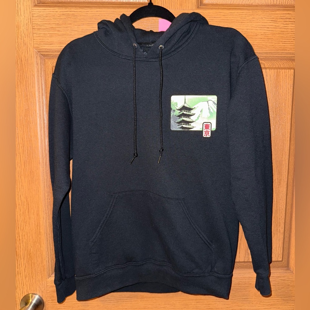 Black Hoodie with Graphic Patch